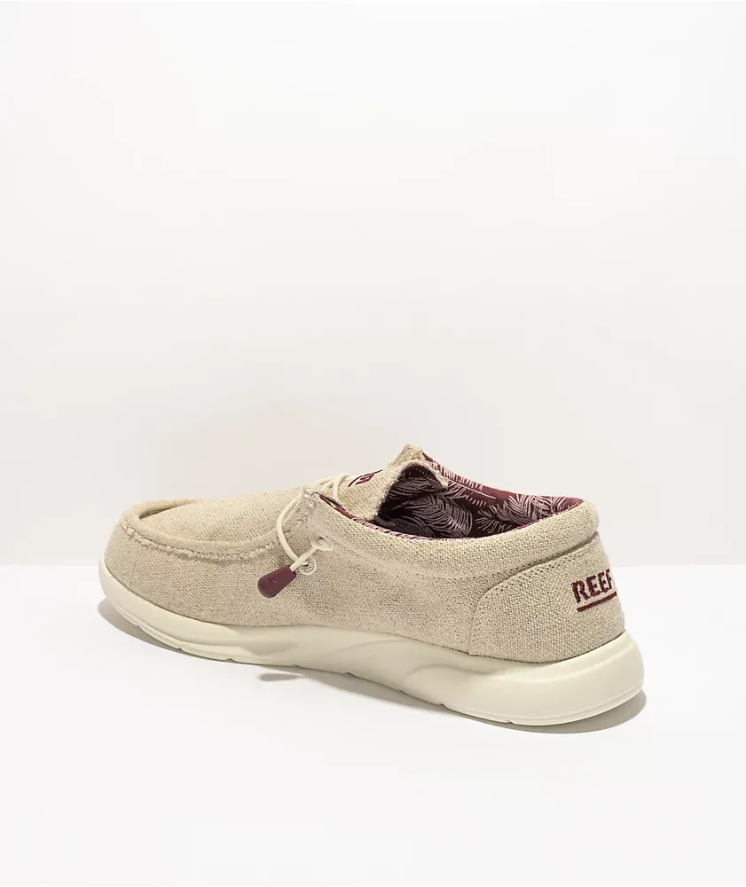 Reef Cushion Coast TX Tan Jute Canvas Slip-On Shoes