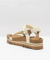 Reef Cushion Rem Hi Whisper White & Tan Strap Sandals