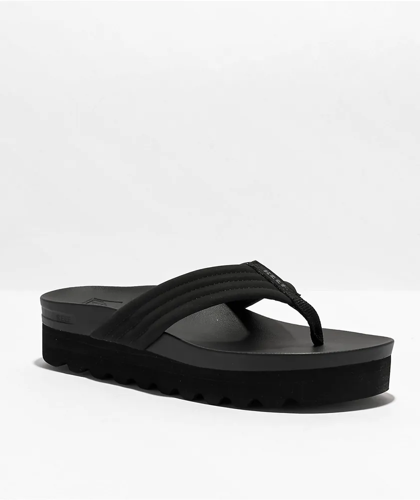 Reef Cushion Shea Hi Black Platform Sandals