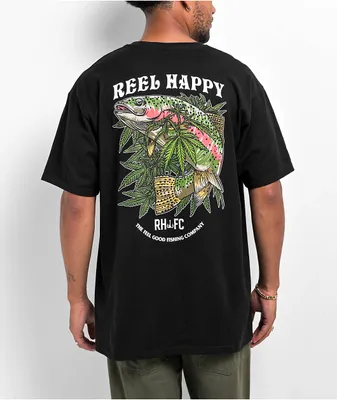 Reel Happy Co. Emerald Country Black T-Shirt