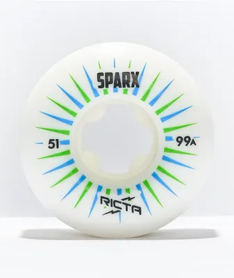 Ricta Sparx 51mm 99a White Skateboard Wheels