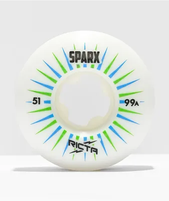 Ricta Sparx 51mm 99a White Skateboard Wheels