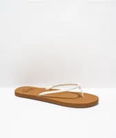 Roxy Costas White & Tan Sandals