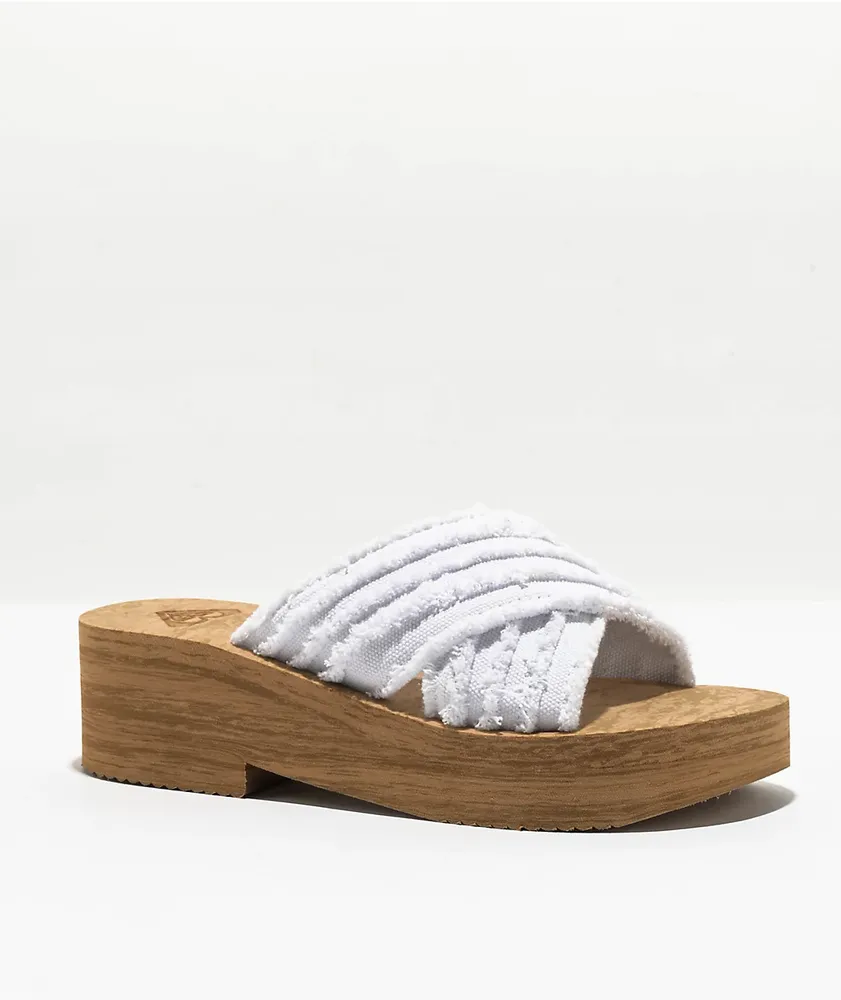 Roxy Kamea Wahine White & Tan Sandals