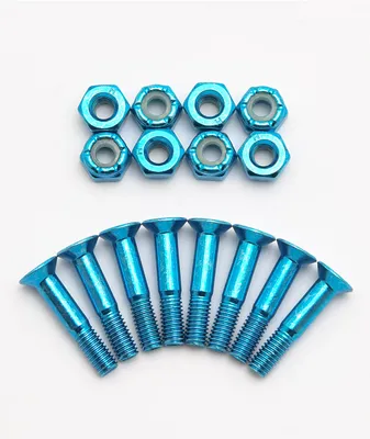 Rush Blue Anodized 1" Skateboard Hardware