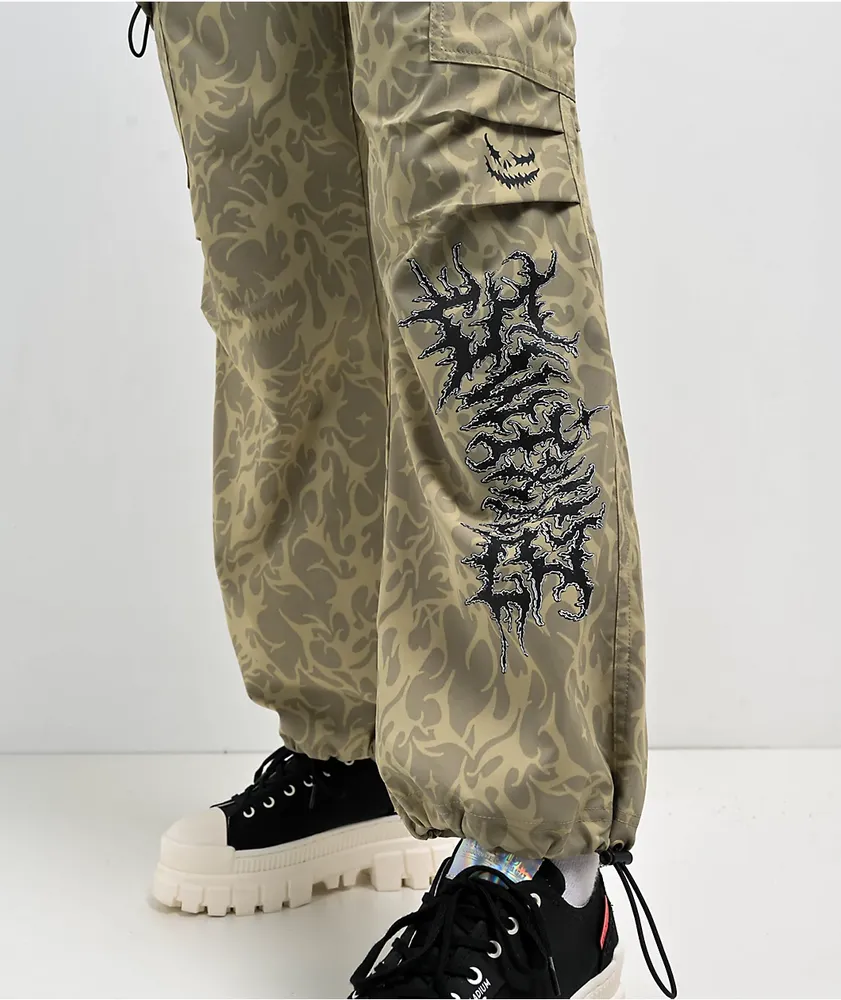 SWIXXZ Creepy Tan Cargo Parachute Pants
