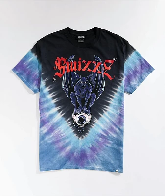SWIXXZ Gargoyle Black & Blue Tie Dye T-Shirt