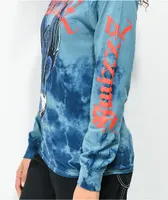 SWIXXZ Gargoyle Blue Tie Dye Long Sleeve T-Shirt