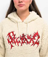 SWIXXZ Punk Patched Cream Sherpa Hoodie