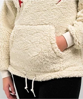 SWIXXZ Punk Patched Cream Sherpa Hoodie