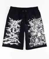 SWIXXZ Skull Pile Black Sweat Shorts