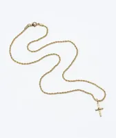 Saint Midas Ancient Cross 20" Gold Necklace