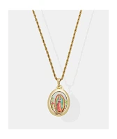 Saint Midas Pray For Us Guadalupe  20" Gold Chain Necklace