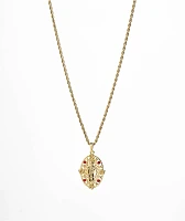 Saint Midas Ruby Saint Judas 10" Gold Pendant Necklace