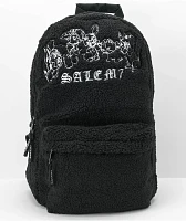 Salem7 Furever Friends Black Sherpa Backpack