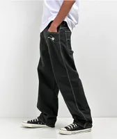 Salem7 Spider Web Black Denim Jeans