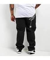 Salem7 Spider Web Black Denim Jeans