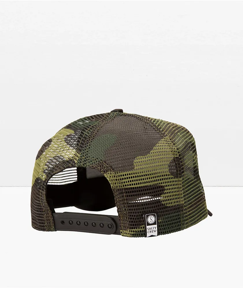 Salty Crew Bigmouth Black Camo Trucker Hat