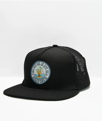 Salty Crew Dos Palms Black Trucker Hat