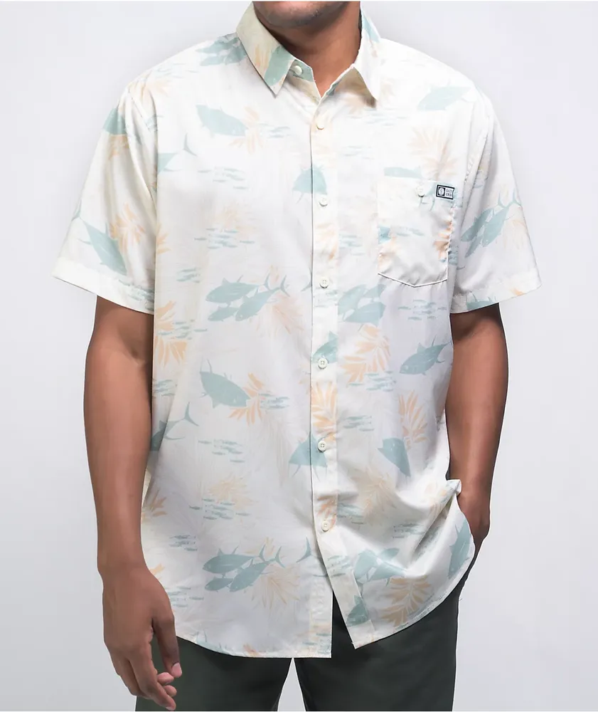 Salty Crew Feeding Frenzy Short Sleeve Button Up Shirt