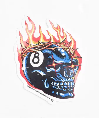 Samborghini 8 Ball Skull Sticker