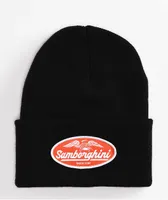 Samborghini Eagle Oval Patch Black Beanie