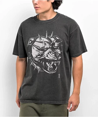 Samborghini Spikey Pitbull Black Wash T-Shirt