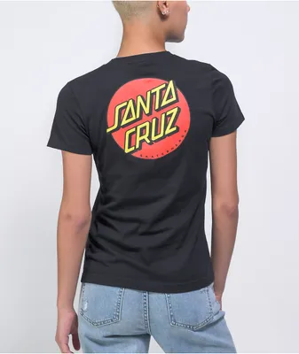 Santa Cruz Classic Dot Black & Red T-Shirt