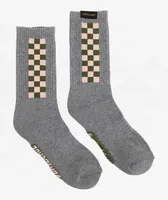 Santa Cruz Flame Checkered Grey Crew Socks