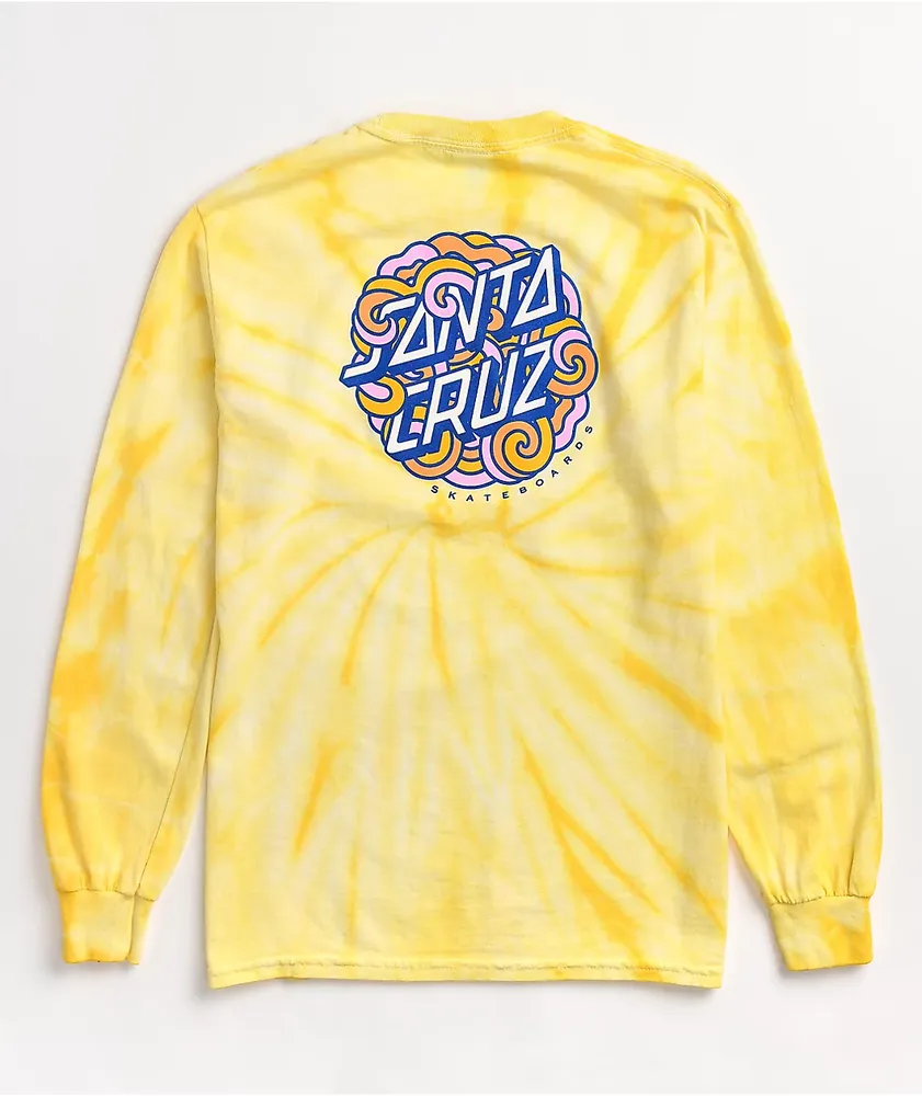 Santa Cruz Funky Dot Yellow Tie Dye Long Sleeve T-Shirt