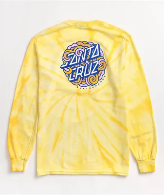 Santa Cruz Funky Dot Yellow Tie Dye Long Sleeve T-Shirt