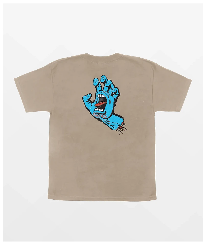 Santa Cruz Kids Screaming Hand Tan T-Shirt