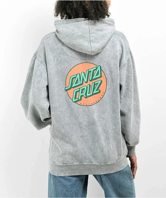 Santa Cruz Other Dot Grey Mineral Wash Hoodie