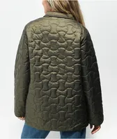 Santa Cruz Oval Line Dot Olive Quilted Chore Jacket
