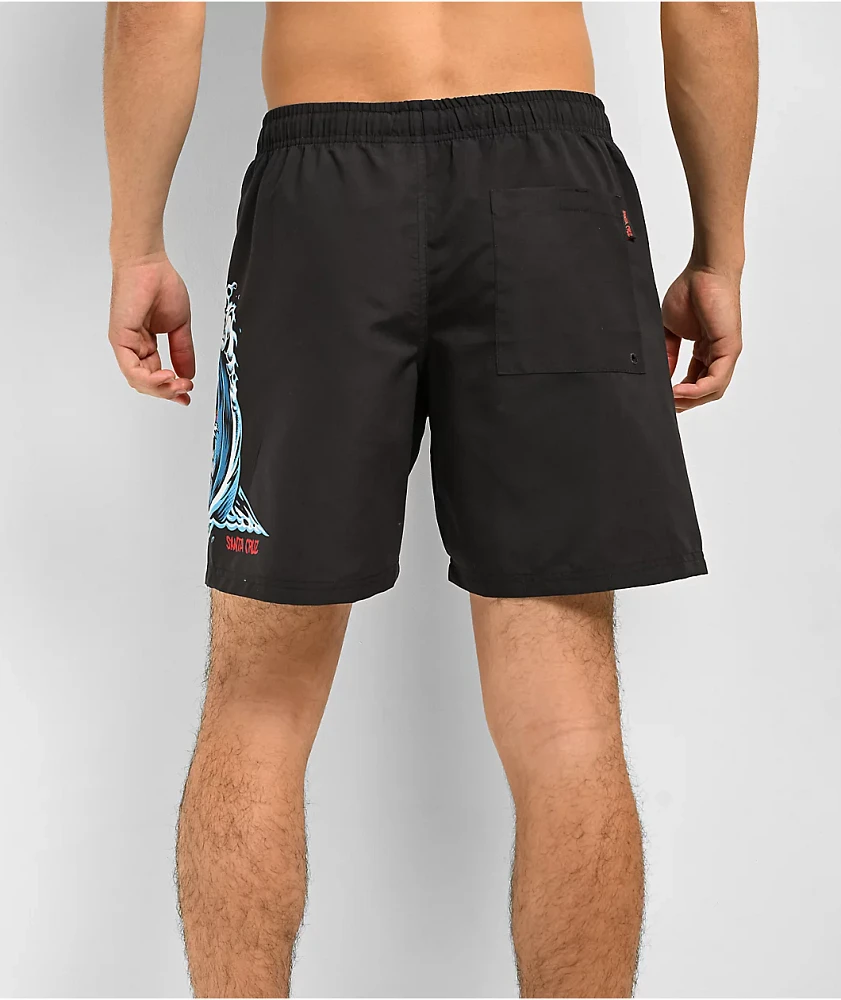 Santa Cruz Screaming Wave Black Board shorts