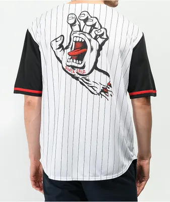 Santa Cruz Strip Outline White & Black Baseball Jersey