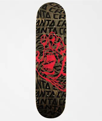 Santa Cruz Vortex Hand Hard Rock 8.25" Skateboard Deck