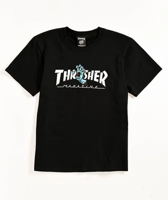 Santa Cruz x Thrasher Kids Screaming Hand Black T-Shirt