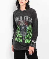 Schaf Hold Fast Black Wash Long Sleeve T-Shirt