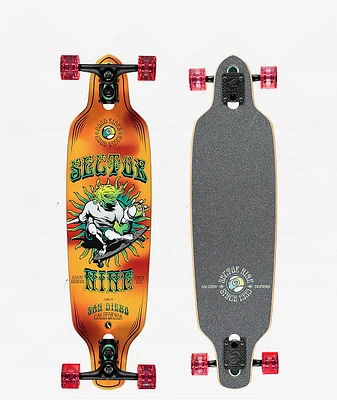 Sector 9 9er Mini Fractal Orange 34" Drop Through Longboard Complete