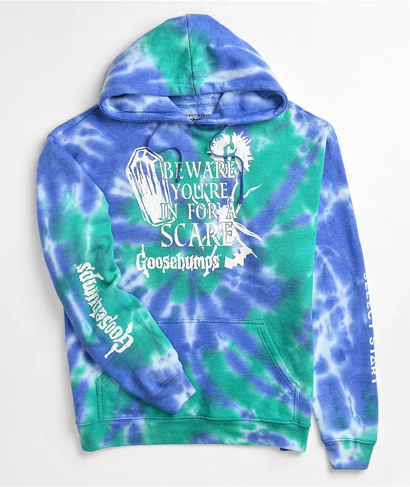Select Start x Goosebumps 80s Blue Tie Dye Hoodie