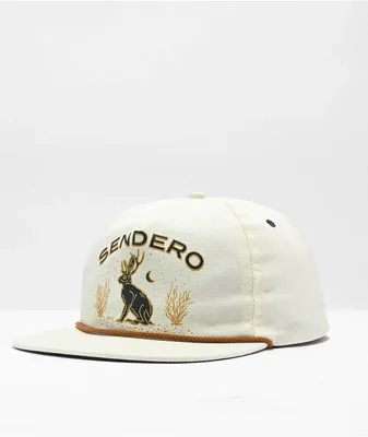 Sendero Jackalope White Snapback Hat