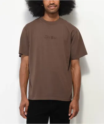 Shaka Wear Embroidered Logo Mocha T-Shirt
