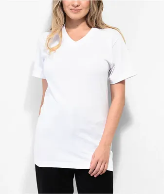 Shaka Wear V Neck White Heavyweight T-Shirt