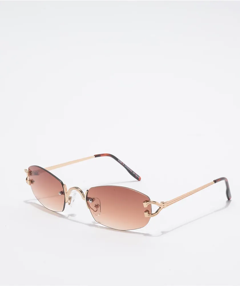Slim Oval Brown Gradient Sunglasses