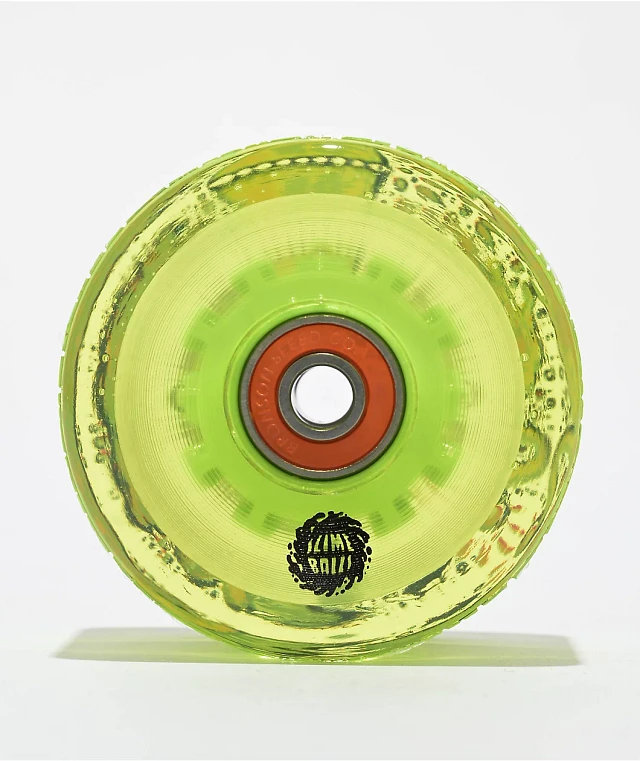 Slime Balls 66mm Chrome Light Up Skateboard Wheels - Trans Blue 78a With LEDs, No Batteries