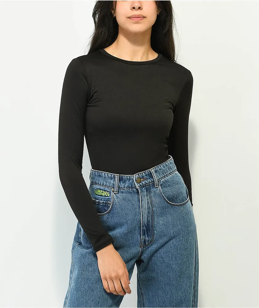 Spicychix Black Long Sleeve Bodysuit