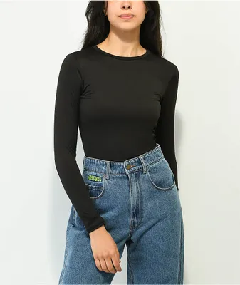 Spicychix Black Long Sleeve Bodysuit
