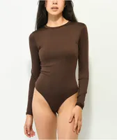Spicychix Dark Brown Long Sleeve Bodysuit