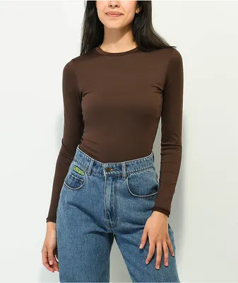 Spicychix Dark Brown Long Sleeve Bodysuit